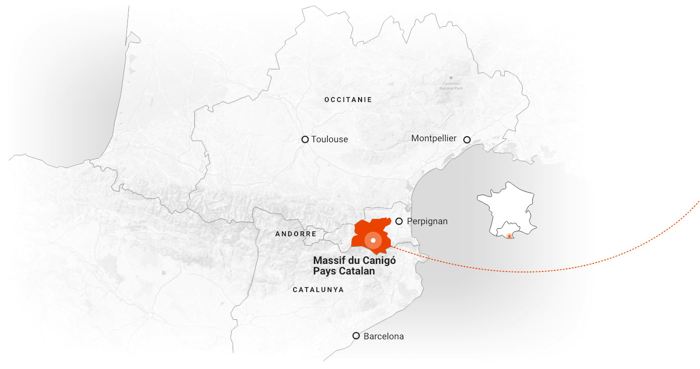 Situation Massif du Canigó Pays Catalan