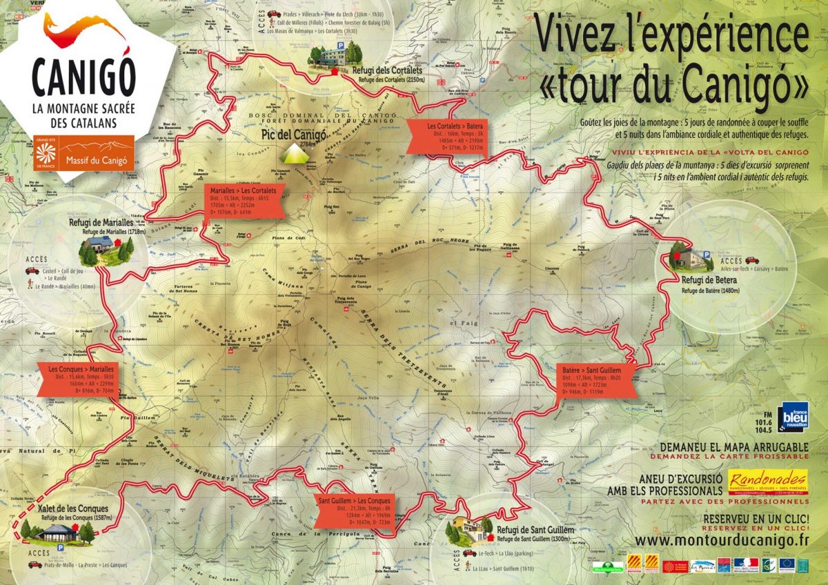 carte du tour du Canigó
