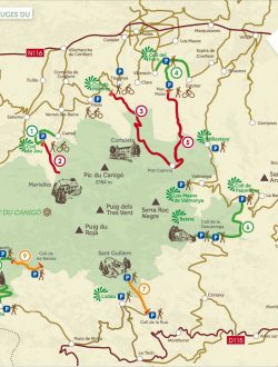 plans d’accès au site classé et aux refuges du Canigó