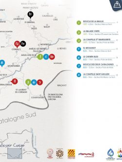 Carte des parcours VTT en Vallespir Canigó